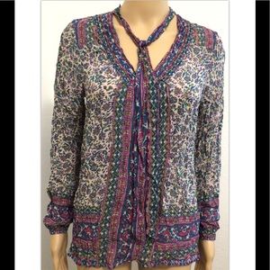 Multicolor floral Lucky brand top Sz XS pullover